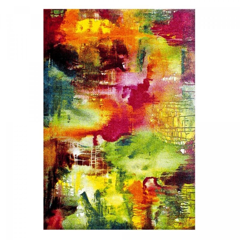 Tapis salon et chambre 160x230 multicolore rectangle tissé motif géométrique BELO 4