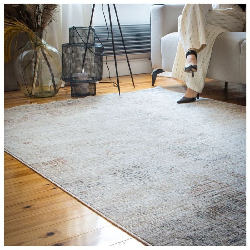 Deladeco - Tapis moderne avec franges abstrait multicolore Malone Multicolore 120x170