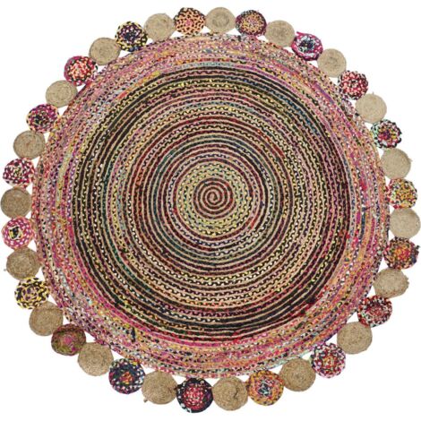 Tapis moderne coton jute coloré résistant et durable - Palette de couleurs bohème et chaleureuse