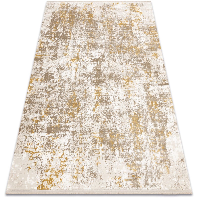 Rugsx - Tapis moderne duke 51546 beige / or - Vintage, structuré, très doux, franges beige 80x150 cm