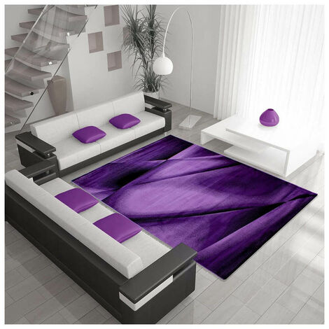 Tapis moderne effet courbe à courtes mèches Kyzac Lilas 80x150