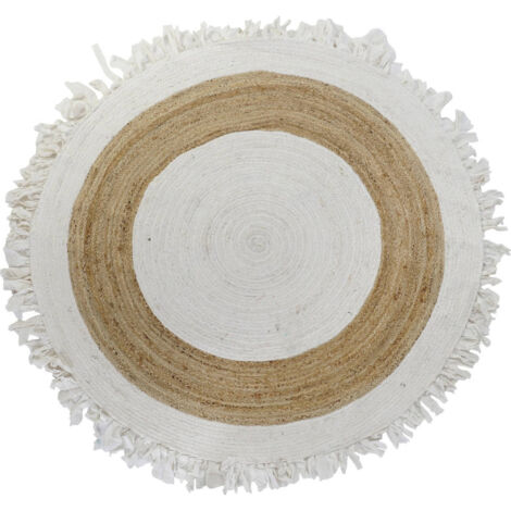 Tapis moderne en coton jute pour intérieur chic - Beige et marron naturel