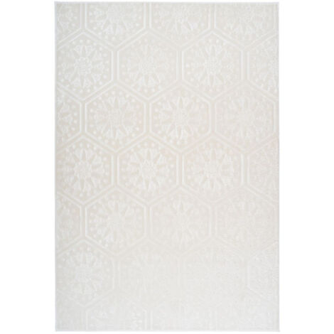 Tapis Moderne Fait Main "Monroe II" Blanc 80 x 300 cm