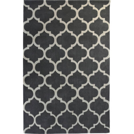 Tapis moderne gris confort et style ethnique - Gris crème ethnique
