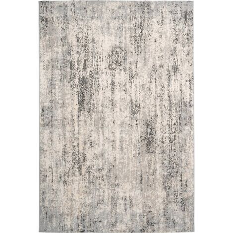 Tapis moderne gris effet 3d relief géométrique - 150 x 80 cm