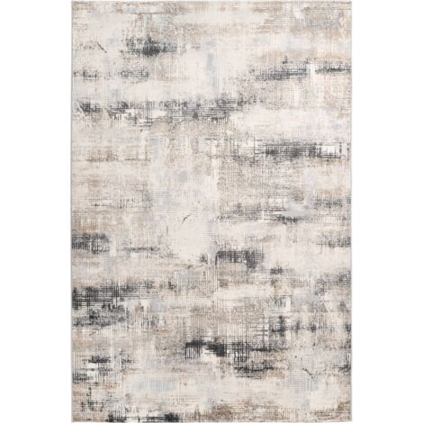 Tapis moderne gris effet 3d relief géométrique intérieur - 170 x 120 cm