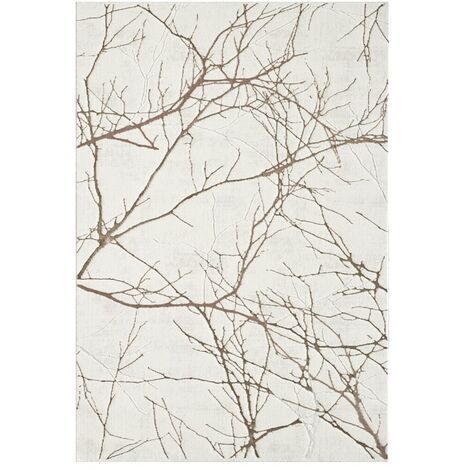 Tapis moderne marbre crème argent cuivre DUBAI 55 - TOUTAPIS