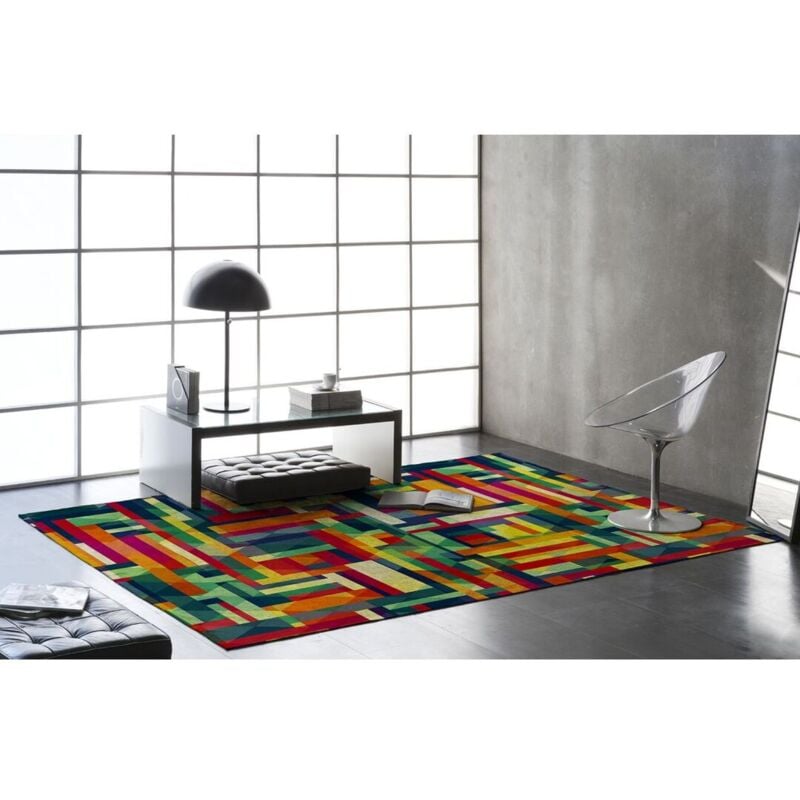 Naf Naf - Tapis moderne multicolore plat graphique Cromis Multicolore 120x170