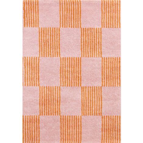 Tapis moderne orange épais doux à poils longs - 80 x 140 cm