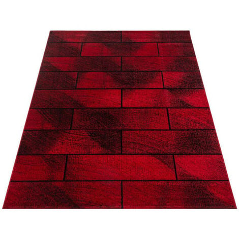 Tapis moderne pour salon rectangle Celan Rouge 160x230 - Rouge