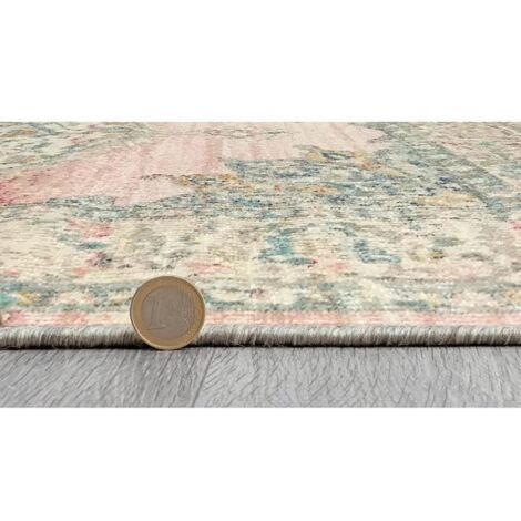 Tapis moderne - Tapis d'extérieur - Design tendance - Rose - 200 x 290 cm - Modèle ultrafin