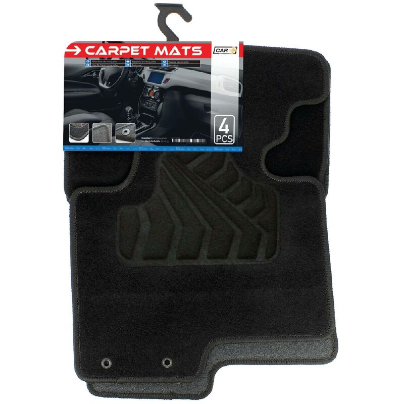 Carplus - Tapis moquette compatible avec Kia Sportage ap10 sur mesure 4 pieces - Noir