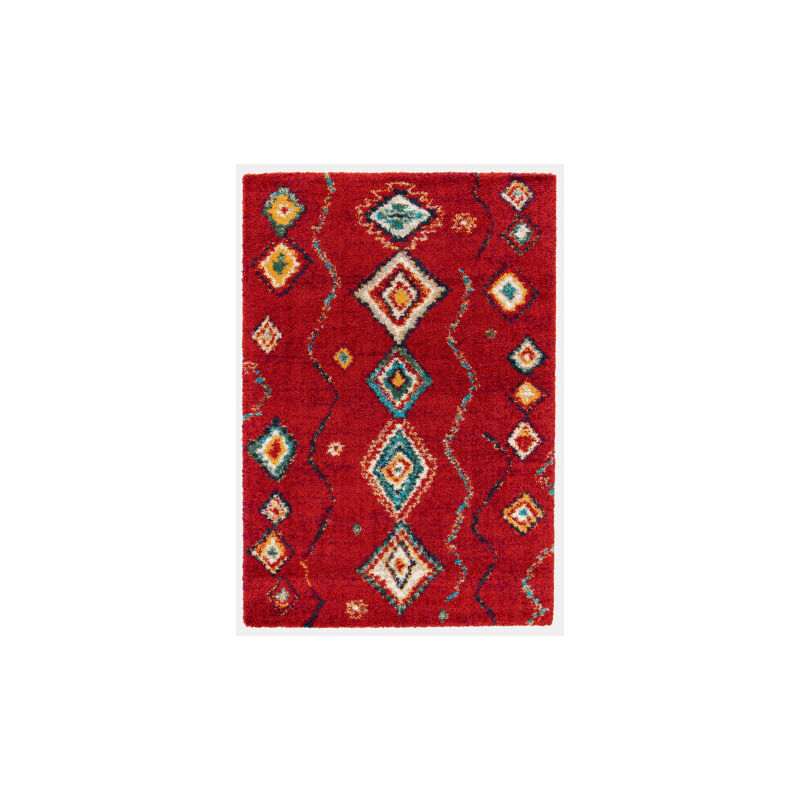 Décoweb - Tapis motif berbère - Azilal - Rouge - 160 x 230 cm
