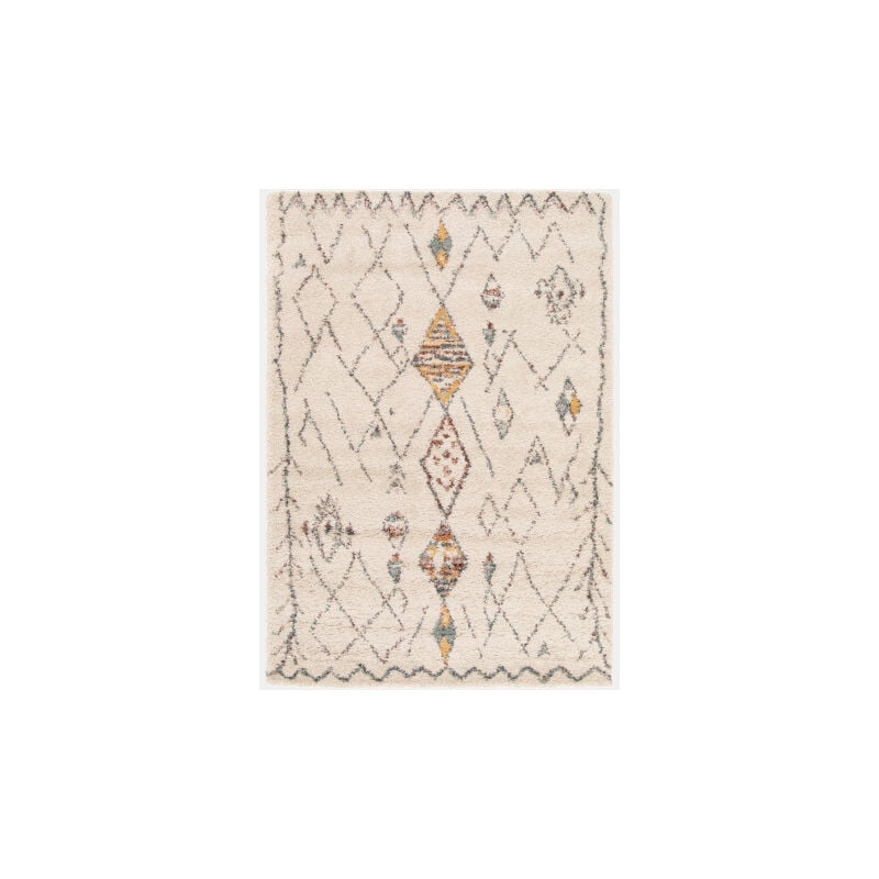 Décoweb - Tapis motif berbère - Empreinte - Multicolore - 120 x 170 cm