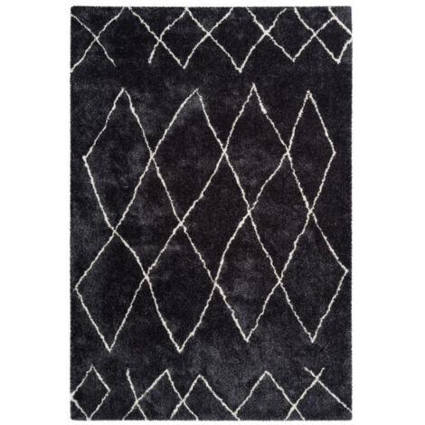 Tapis Motif Géométrique "Orlando" Anthracite 200 x 290 cm