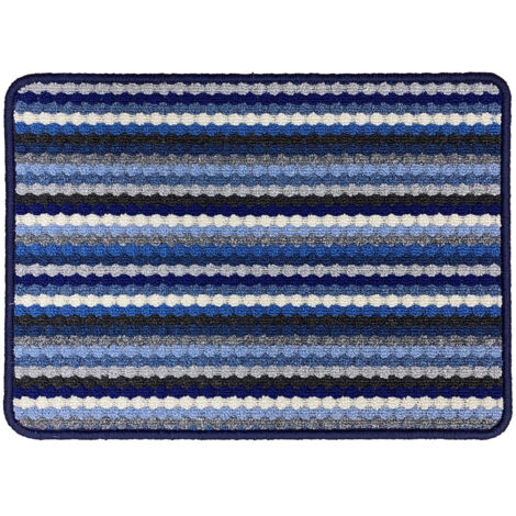 tapis multi stripes bleue 40x60cm - vica