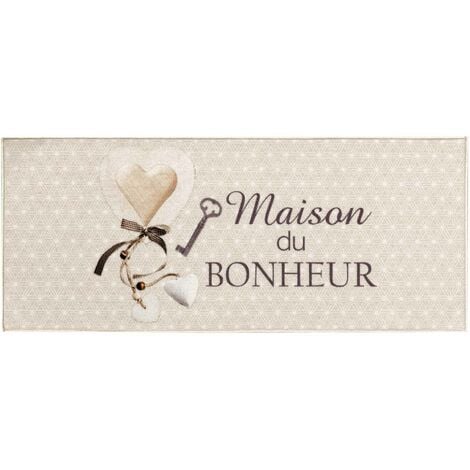 1001KDO Tapis Multi-usage 50 x 120 cm Maison du bonheur happiness