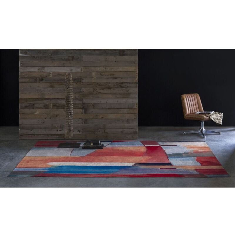 Naf Naf - Tapis multicolore abstrait plat design Pampam Multicolore 120x170