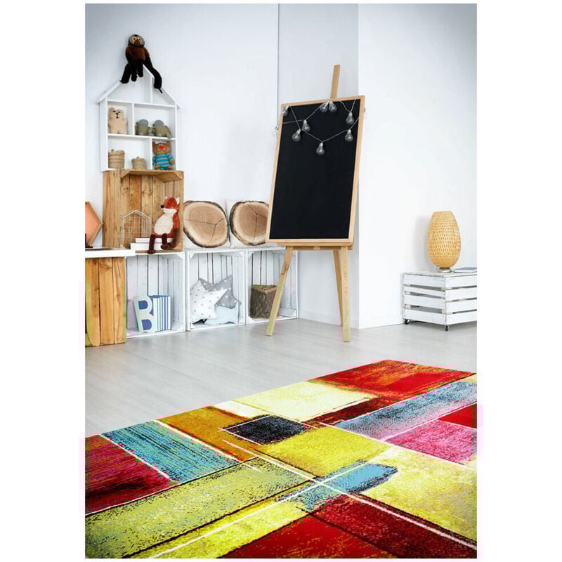 Deladeco - Tapis multicolore abstrait polypropylène design Campden Multicolore 133x190