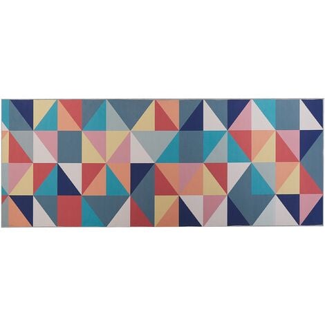 Tapis Multicolore en Polyester 80 x 200 cm Rectangulaire Anti-Dérapant Villukuri