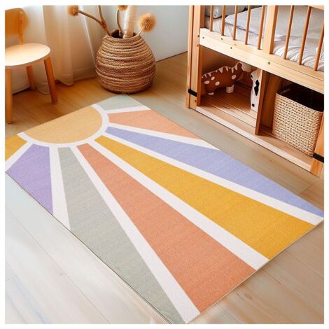 Tapis multicolore enfant rectangle Momo Multicolore 140x200