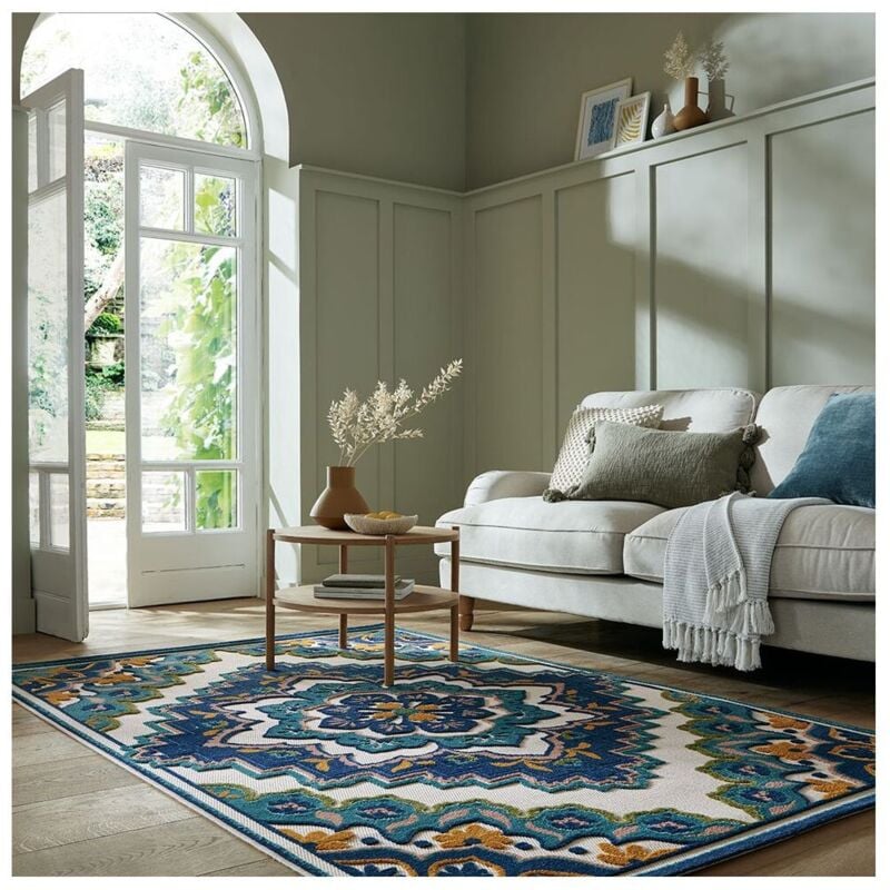 Tapis multicolore extérieur et intérieur contemporain Beach Multicolore 80x230