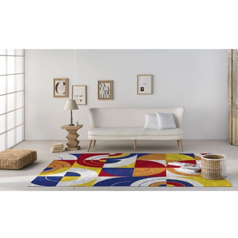 Naf Naf - Tapis multicolore géométrique plat moderne Hendri Multicolore 120x170