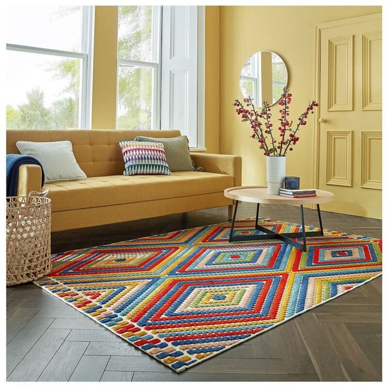 Flair Rugs - Tapis multicolore graphique intérieur et extérieur Bay Bleu 200x290