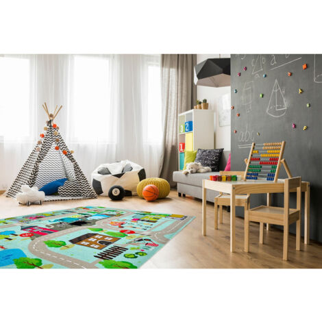 Tapis multicolore pour enfant plat Street Multicolore 80x120 - Multicolore
