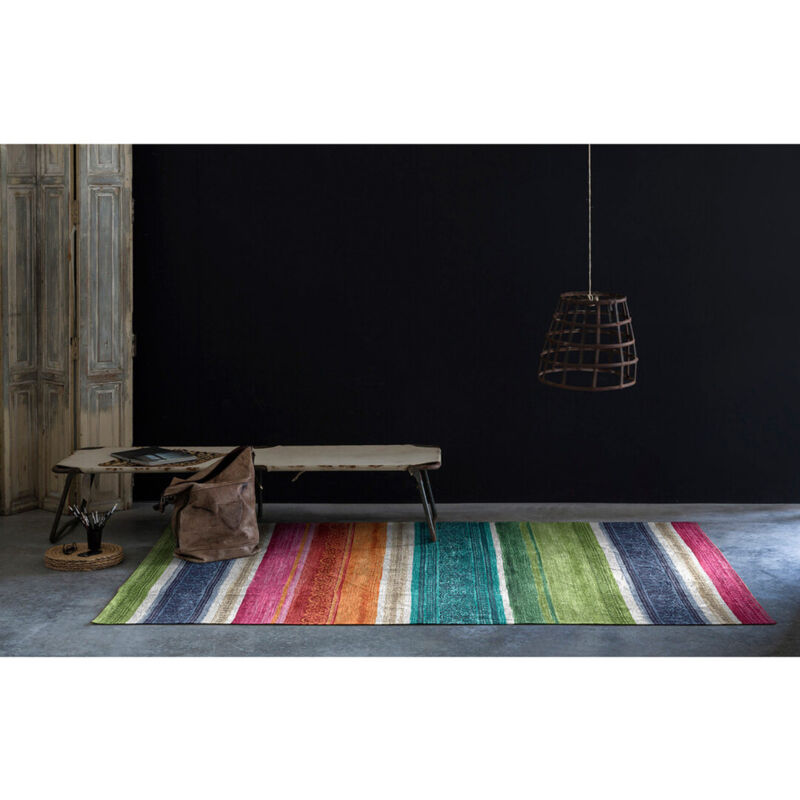Vivabita - Tapis multicolore rayé plat intérieur Clarissa Multicolore 120x170
