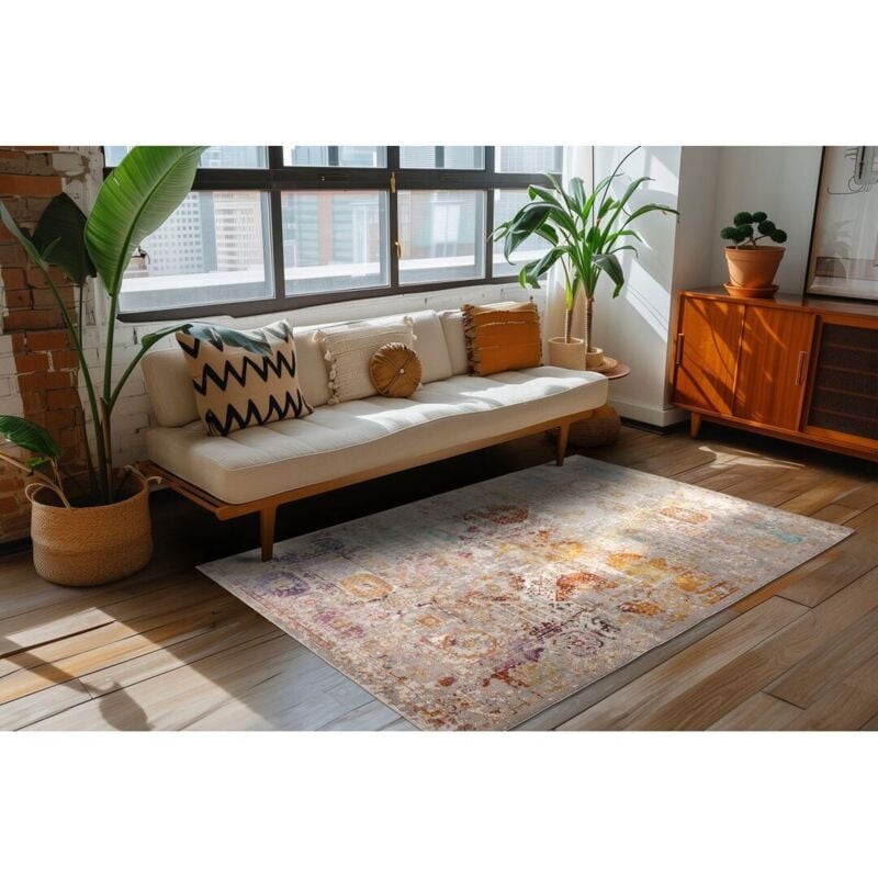 Allotapis - Tapis multicolore vintage rayé Mustha Multicolore 80x150