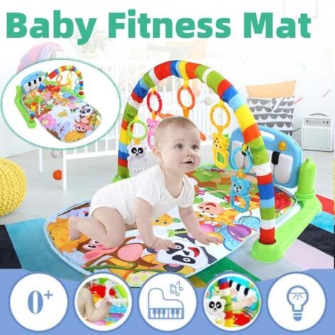 Tapis Musical D\'Éveil de La Jungle pour Bébé Tapis de Fitness Piano, Jouets Amovibles Garçons Filles