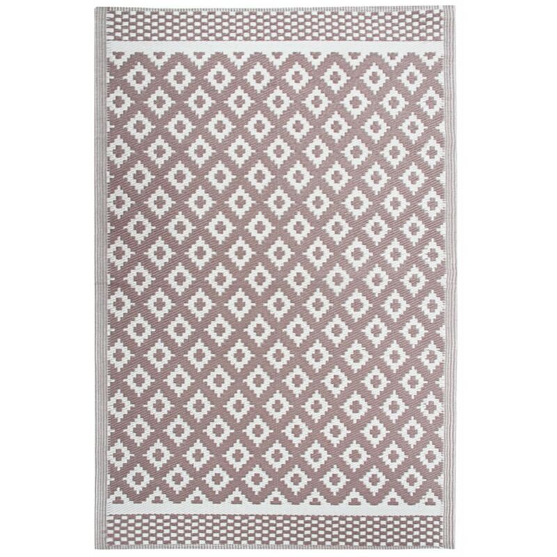 Thedecofactory - natou - Tapis d'extérieur motifs géométriques moka rosé 120x180 - Moka