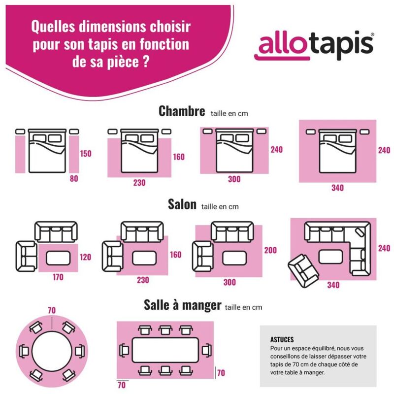 Deladeco - Tapis naturel jute graphique plat rectangle Louxor Naturel 160x230