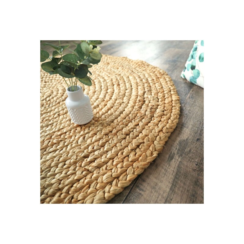 Décoweb - Tapis naturel rond Boho 100% Jute - ø 120 cm