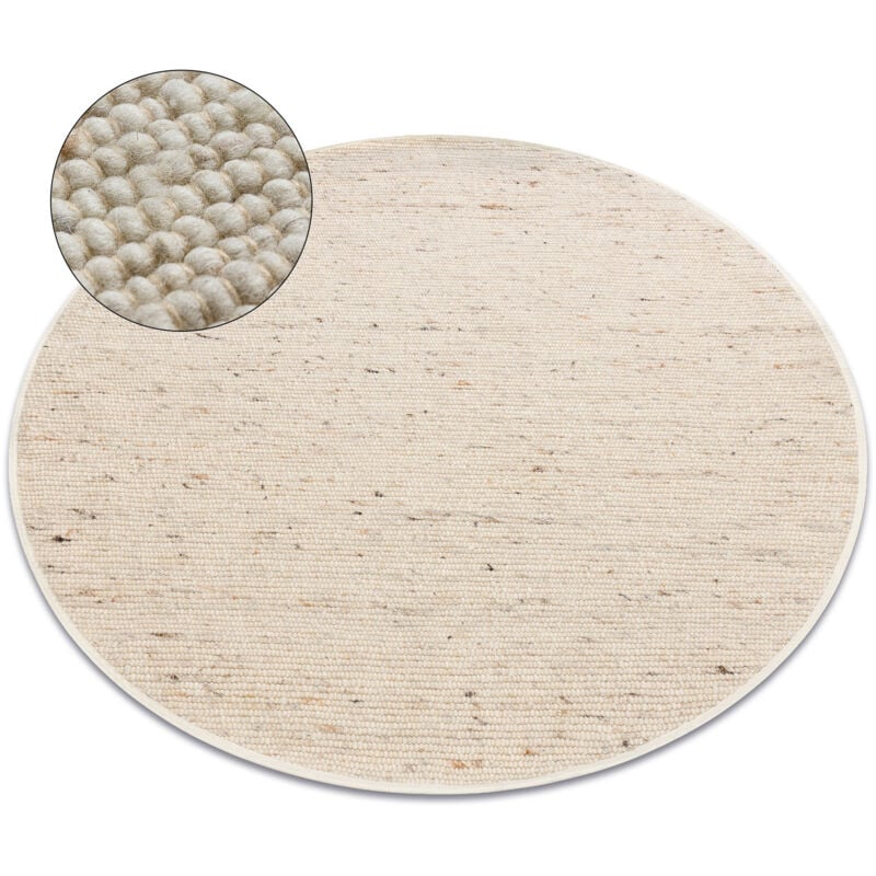 Tapis nepal 2100 cercle beige - laine, double face, naturel beige cercle 100 cm