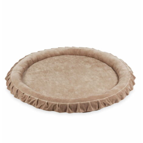 Tapis nid d'enfant 120 cm, velours doux beige foncé