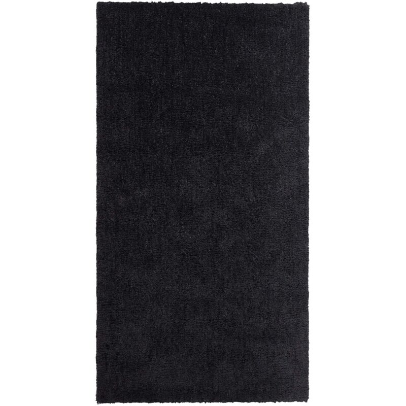 Beliani - Tapis Poils Longs Shaggy Noir en Polyester et Coton Très Doux au Toucher pour Chambre ou Salon au Style Moderne 80 x 150 cm