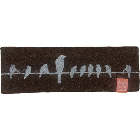 Tapis Oiseaux fibres/coco 75 x 25 cm. Brun. Marque : Esschert Design. Réf. : RB130