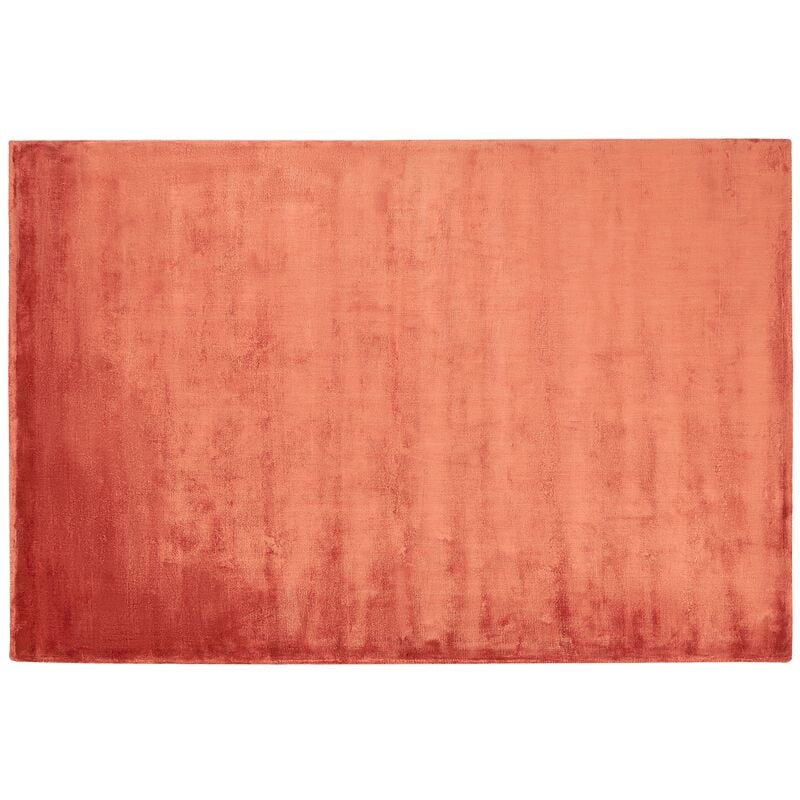 beliani - tapis de salon et bureau moderne en soie artificielle 140 x 200 cm orange gesi ii - orange