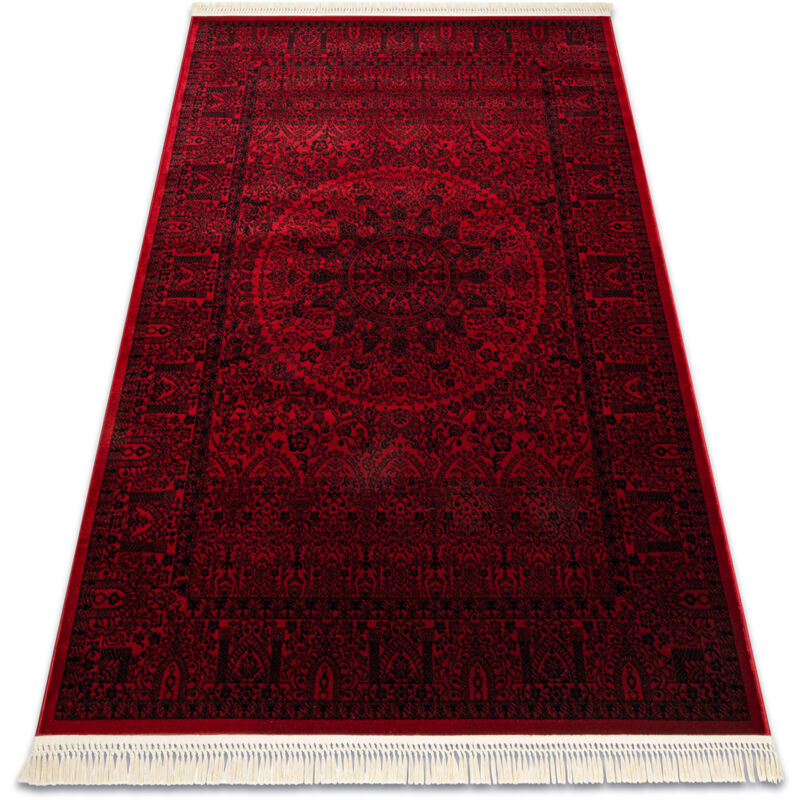 Rugsx - Tapis orient 6039 bordeaux / noir Cadre, rosette oriental, à franges red 200x290 cm