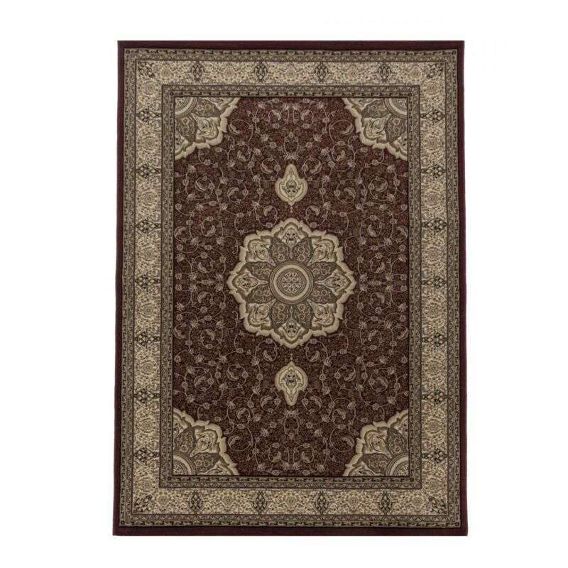 Jadorel - Tapis orient 300x400 rouge et beige rectangle motif traditionnel tibricab