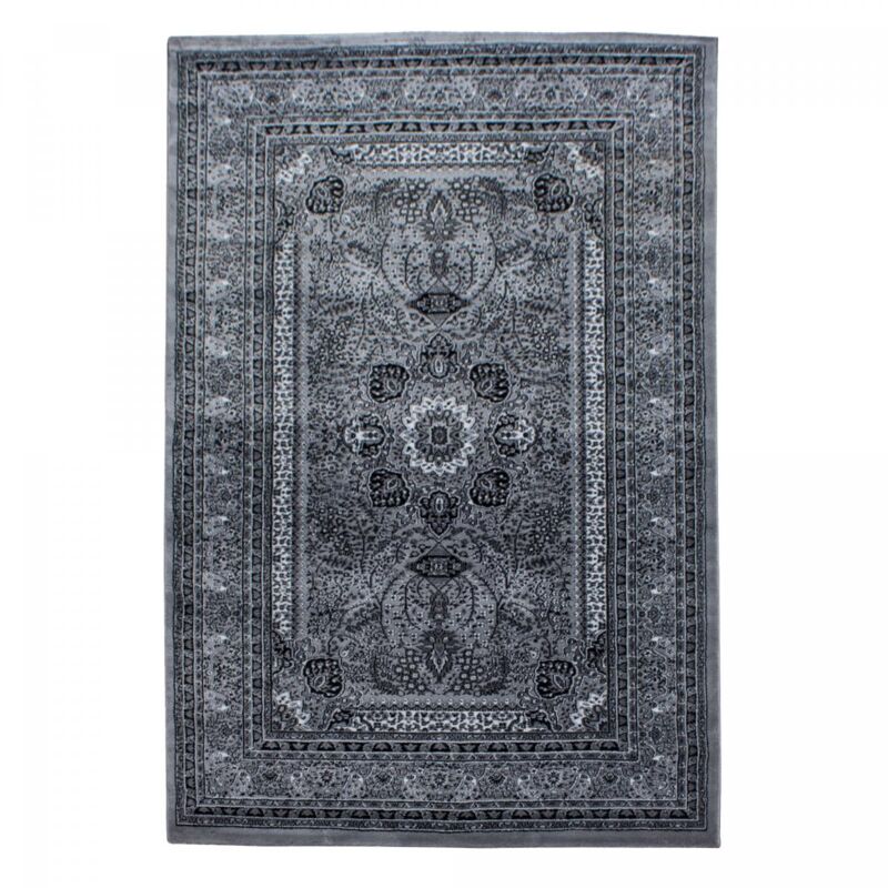 Dezenco - Tapis orient 160x230 gris rectangle motifs orientaux bisko