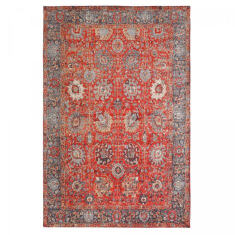 Tapis Orient tissé à plat Jacquard DIAMETRE 160 NOMEDA rouge , tapis en coton