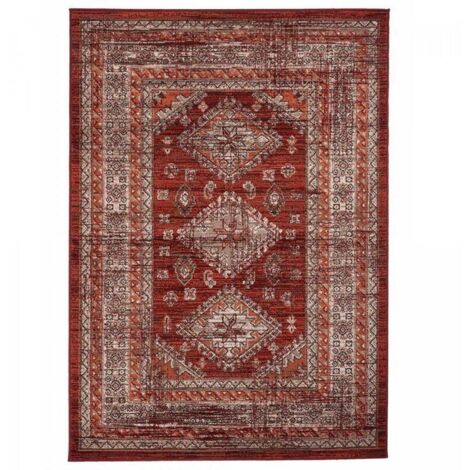 Tapis oriental 60x110 orange rectangle motif ethnique LYN1 DAZOR