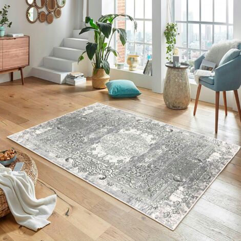 Tapis oriental gris patiné – vintage, 160x230 cm ISTANBUL