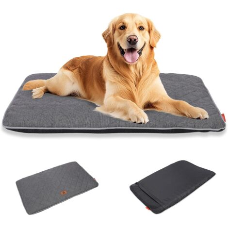 Tapis orthopédique pour chien, lit d'extérieur amovible et lavable, adapté à toutes les saisons, antidérapant, respirant - Convient à toutes les tailles de chiens, gris foncé taille XL