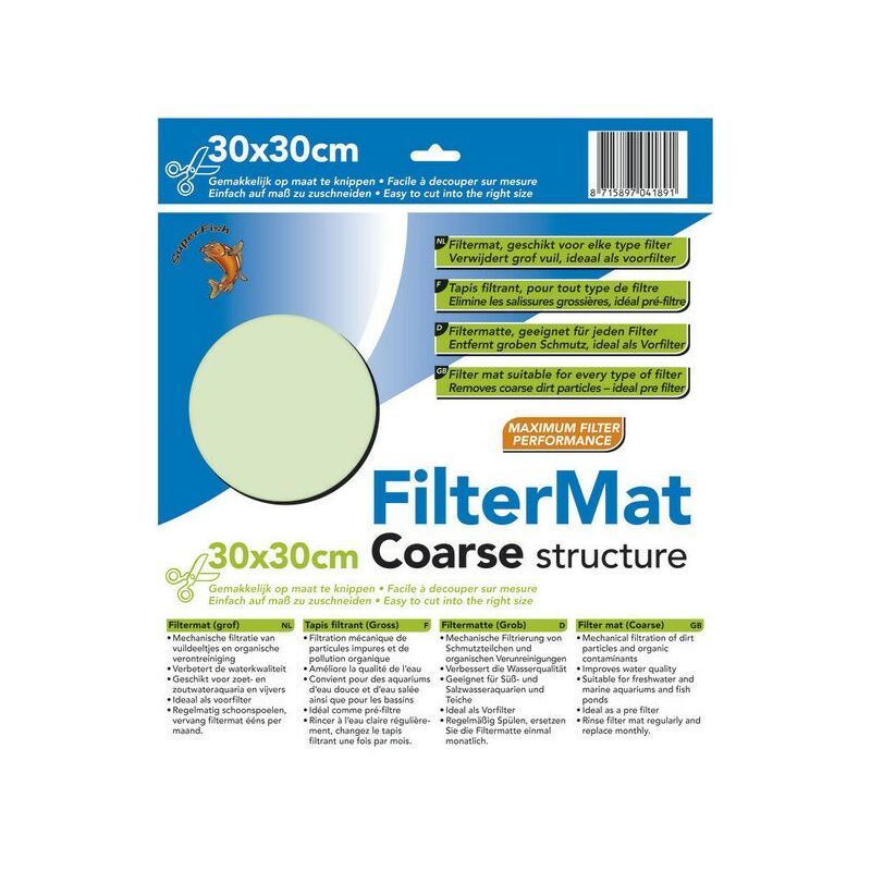 Tapis ou ouate de filtration gros 30 cm pour aquarium d'eau douce et marin