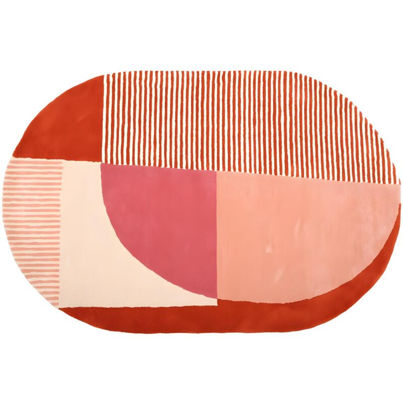 Vente-unique - Tapis ovale en laine, tufté main kabar - 150 x 230 cm - Rose
