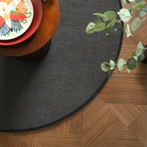 Tapis ovale naturel - Sisal Yucatan - Gris foncé - 140 x 200 cm